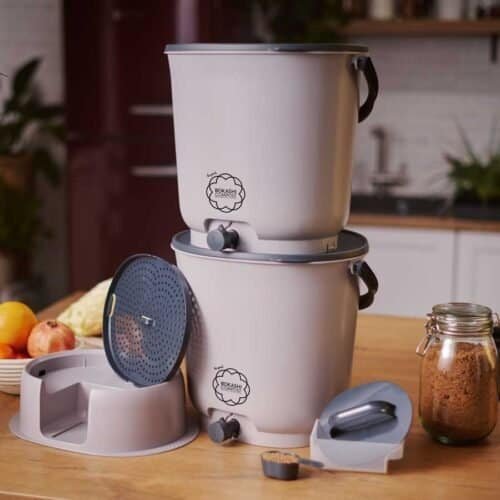StarterKit Bokashi Essential Gris : 2 seaux + 2kg Démarreur